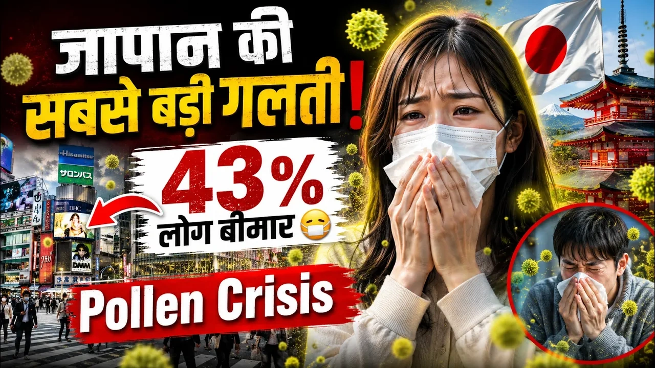 Japan Pollen Crisis के दौरान जापान में पोलन और एलर्जी से परेशान लोग।