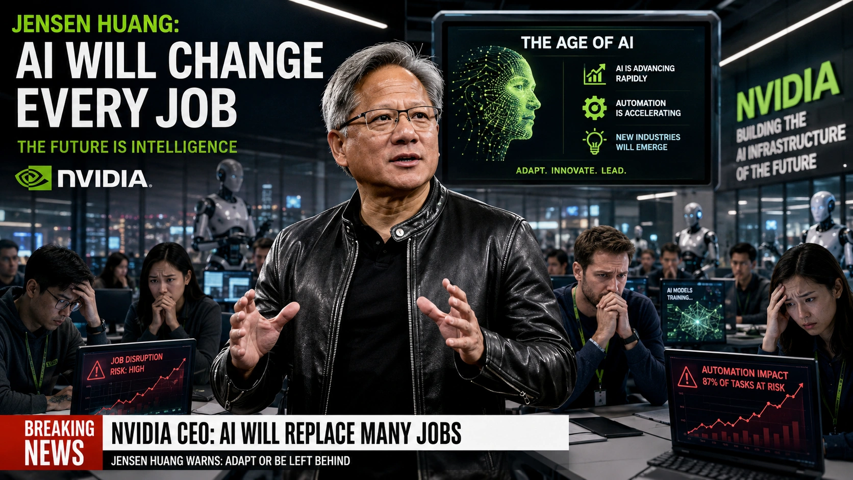 Nvidia CEO Jensen Huang warns employees about AI and jobs