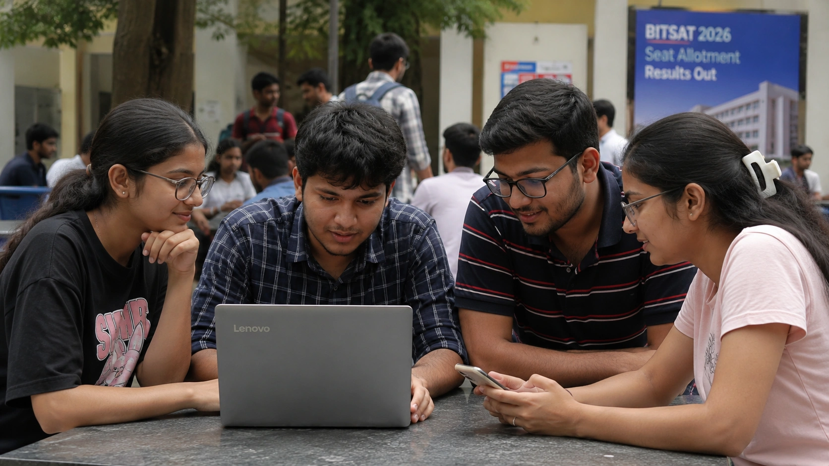 BITSAT 2026 Seat Allotment Result चेक करते हुए छात्र।
