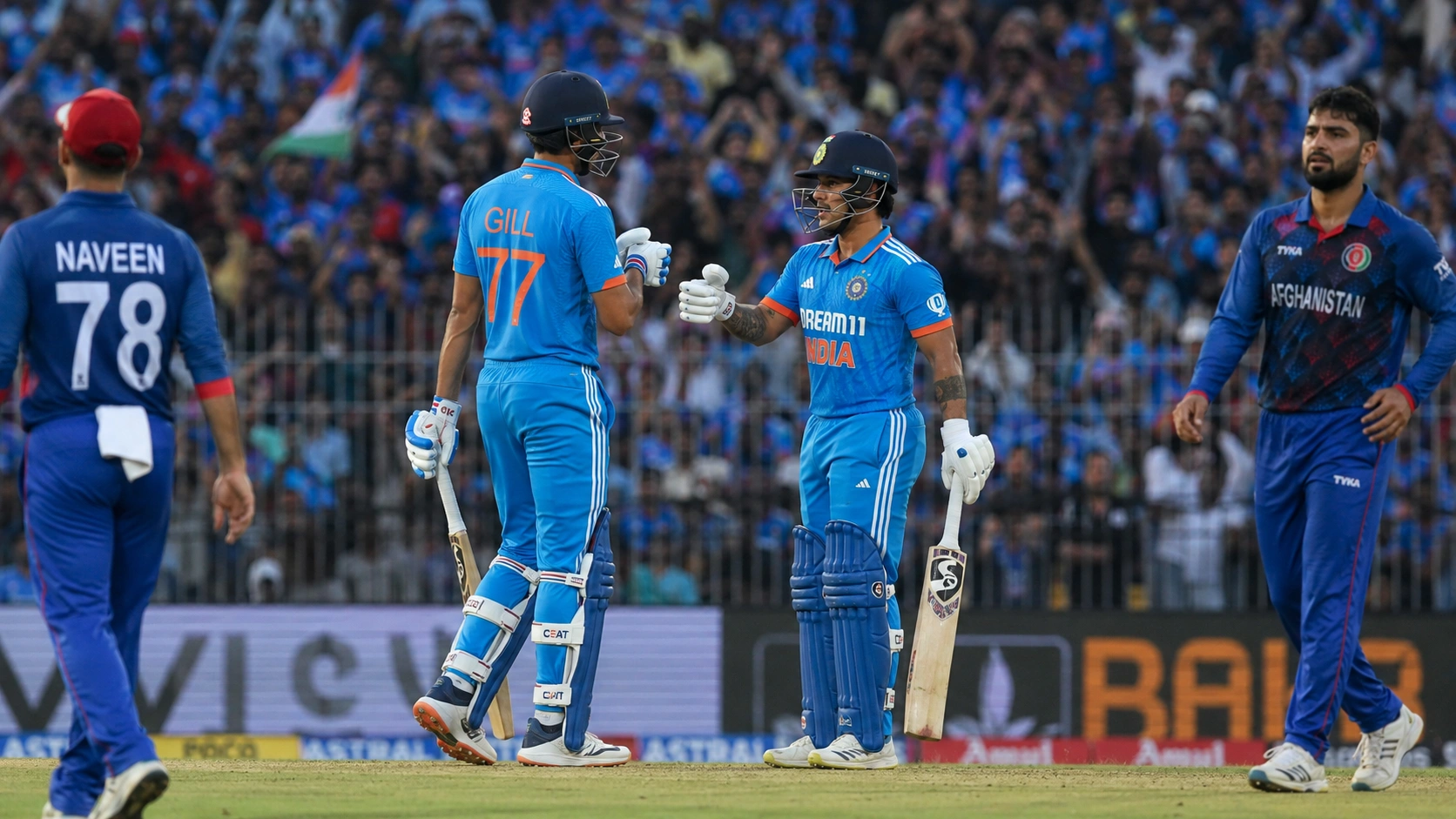 India vs Afghanistan 3rd ODI 2026 at Chennai featuring Shubman Gill and Ishan Kishan.