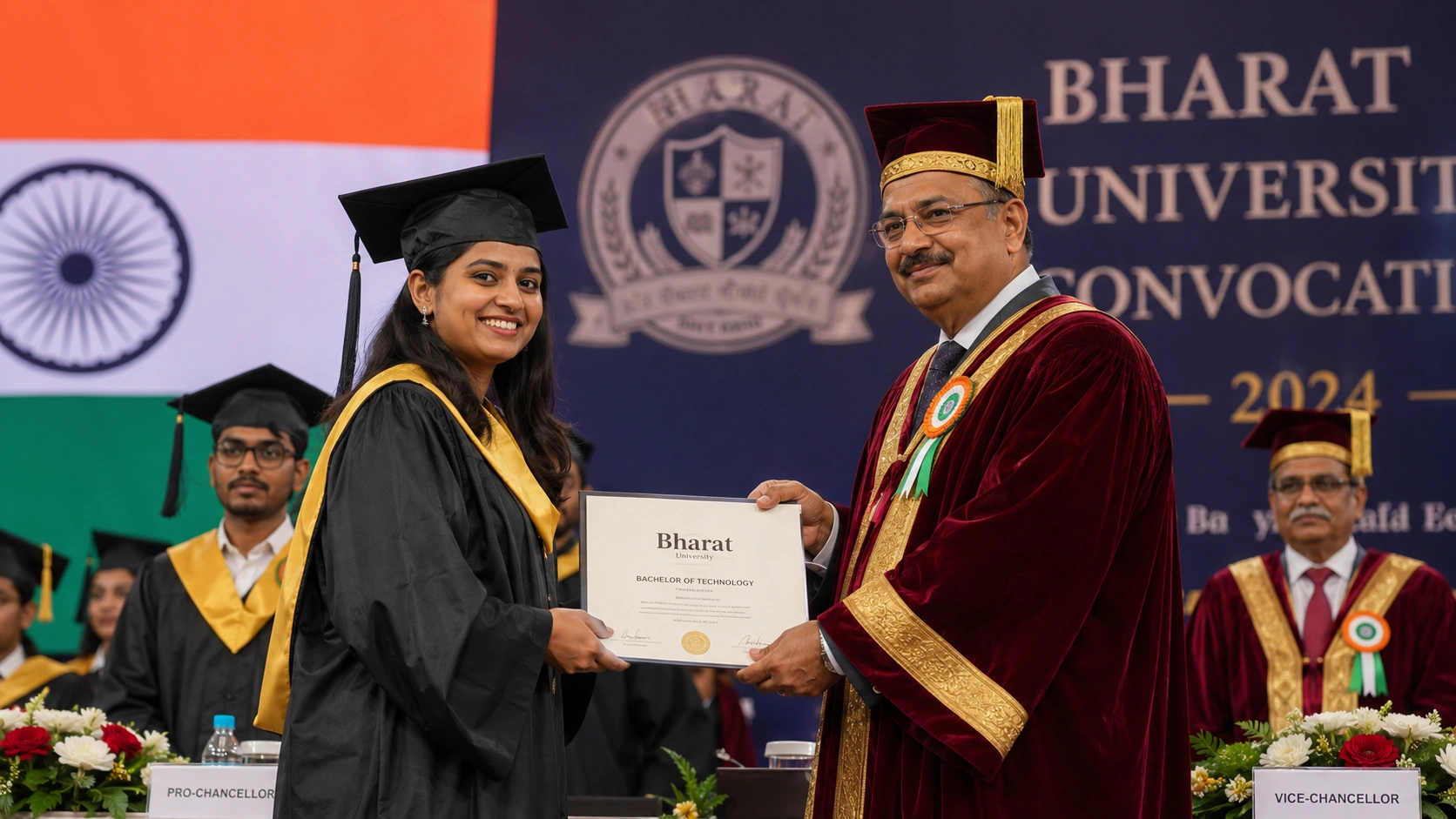 University degree featuring the word Bharat instead of India.