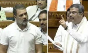 पेपर लीक मुद्दे पर राहुल गांधी स्पीकर से मिले